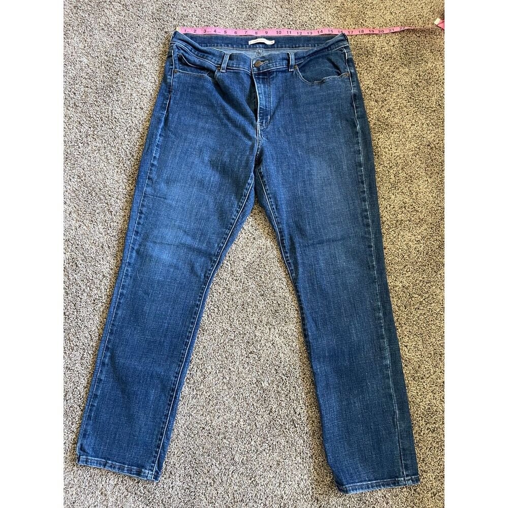 Levis Classic Straight Jeans Women's Size 16/33 Medium Wash Stretch Blue Denim